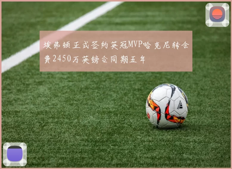 埃弗顿正式签约英冠MVP哈克尼转会费2450万英镑合同期五年